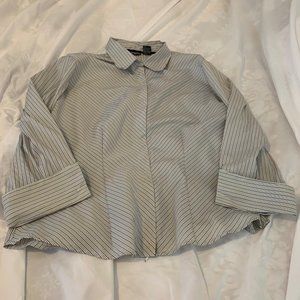 Tangents Front Zip 3/4 French Cuff Shirt Size XL